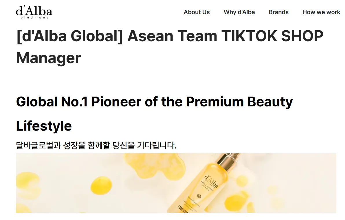D'ALBA TUYỂN QUẢN LÝ KÊNH TIKTOK SHOP
