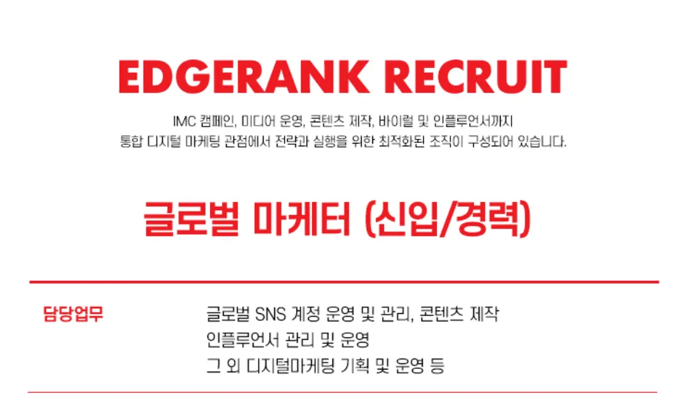 EDGERANK Tuyển dụng Global Marketer