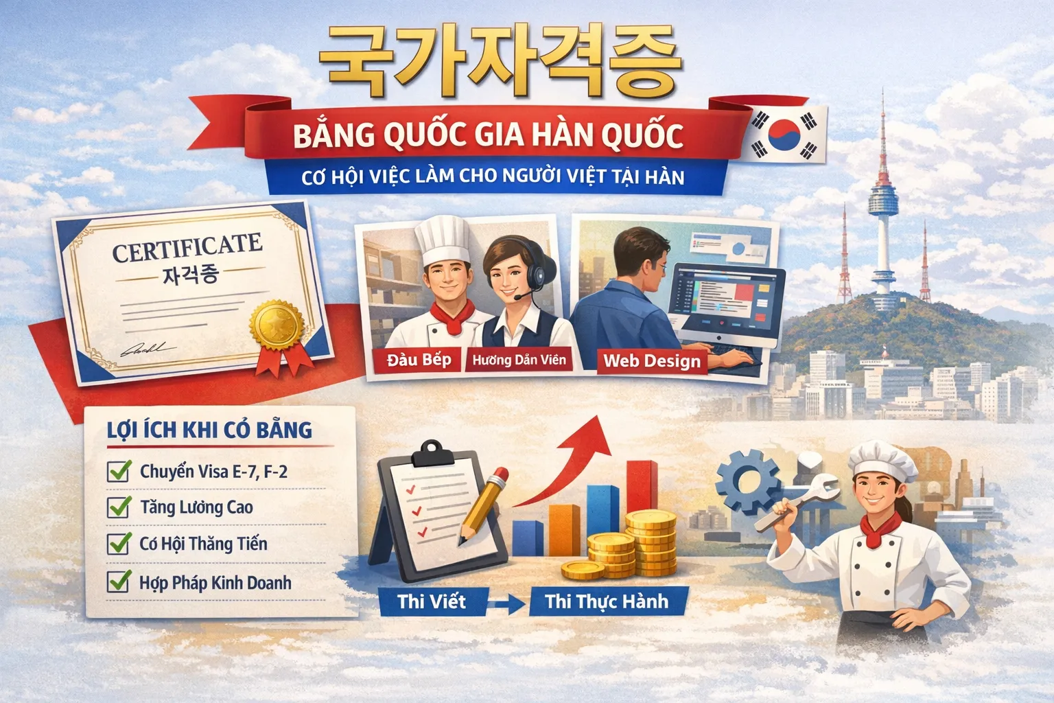 국가자격증 là gì? Thông tin đầy đủ về bằng quốc gia Hàn Quốc dành cho người Việt
