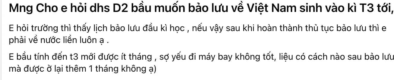 [GIẢI ĐÁP THẮC MẮC] CHO DHS D2 mang thai xin bảo lưu cần chuẩn bị giấy tờ gì?