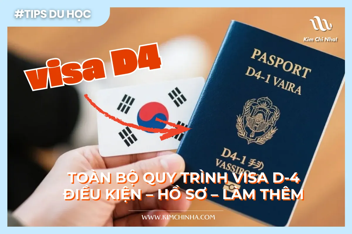 Toàn bộ quy trình Visa D-4 dành cho du học sinh Việt Nam: Điều kiện – Hồ sơ – Làm thêm