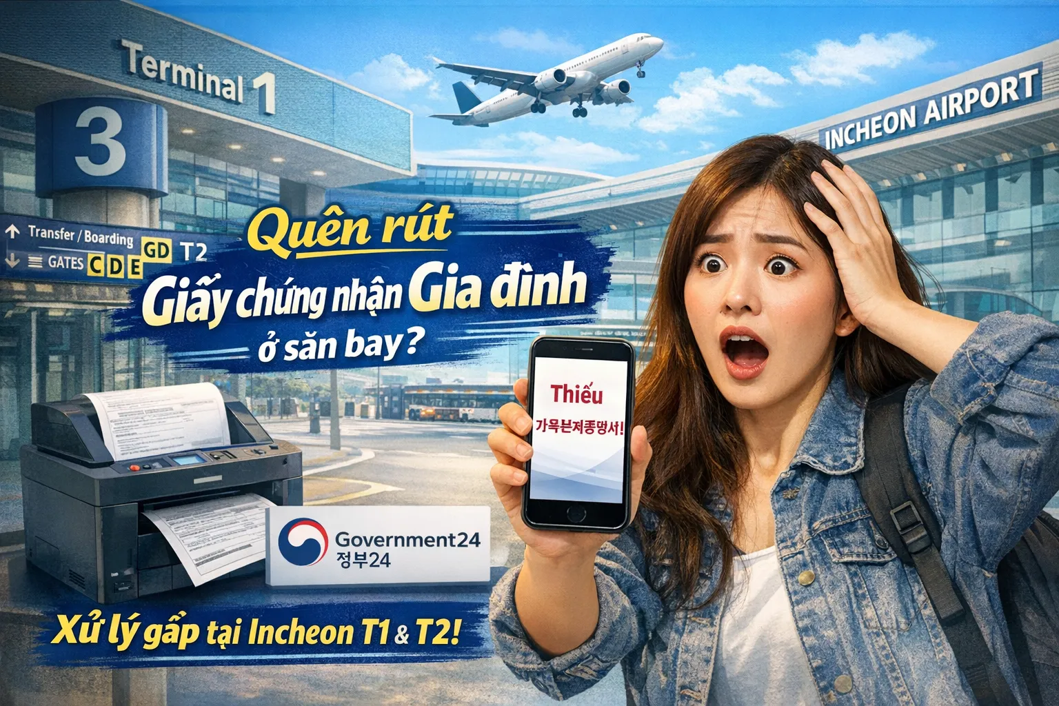 Quên rút Giấy chứng nhận quan hệ gia đình (가족관계증명서) trước khi ra sân bay phải làm sao?