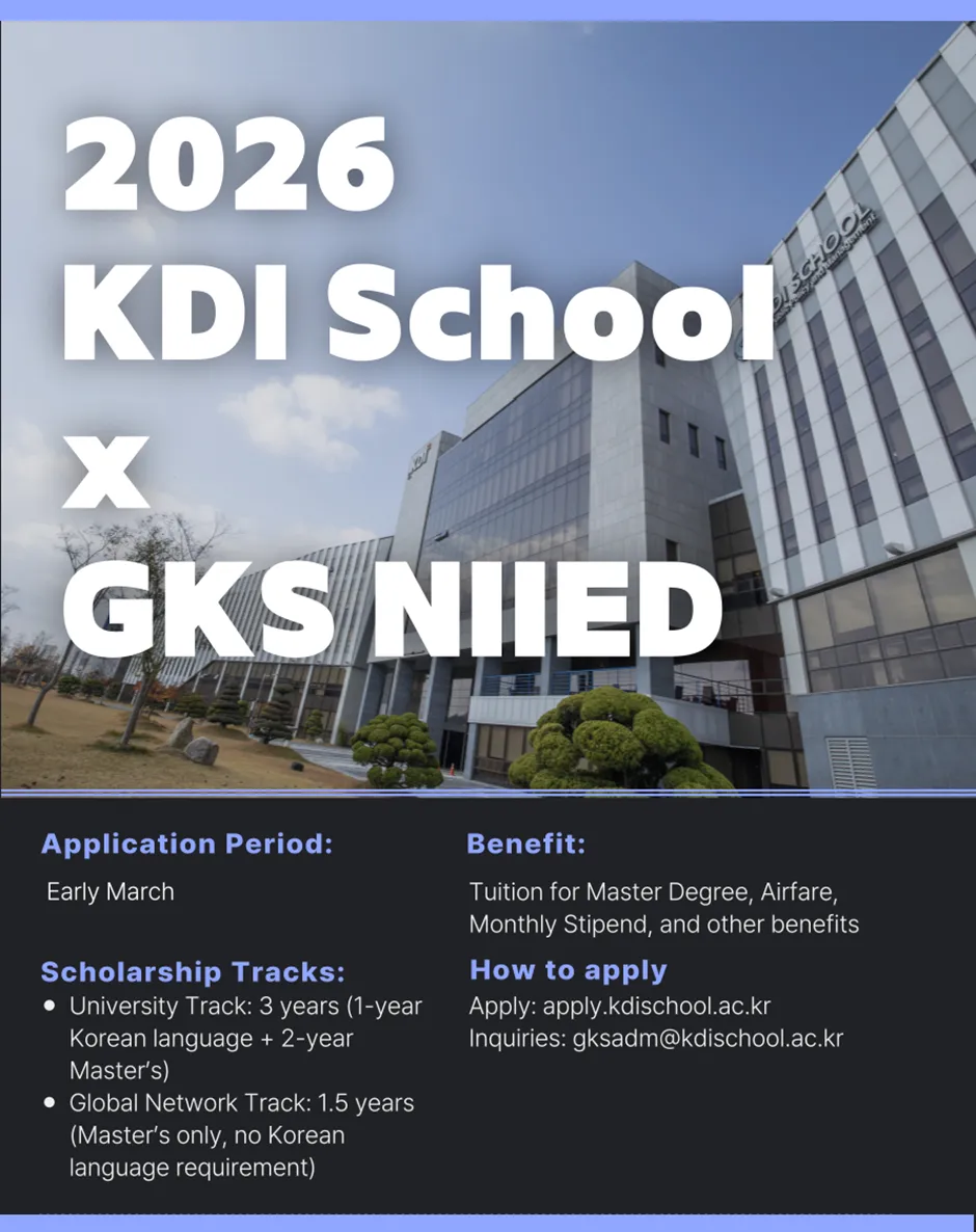 2026 Global Korea Scholarship (GKS) – Thông báo sơ bộ cho University Track & Global Network Track