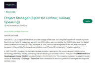 Naver Vietnam tuyển PROJECT MANAGER (Biết tiếng Hàn) / Sài Gòn