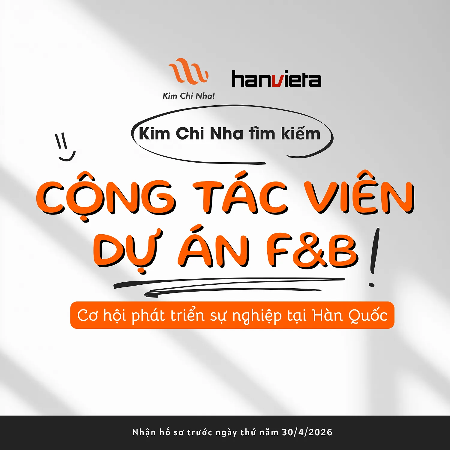 KIM CHI NHA TUYỂN DỤNG CỘNG TÁC VIÊN DỰ ÁN F&B 