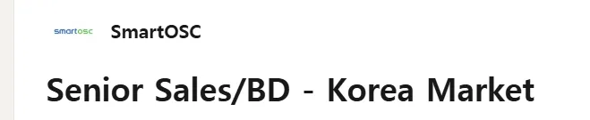 SmartOSC tuyển dụng Senior Sales/BD Manager làm việc tại văn phòng Seoul