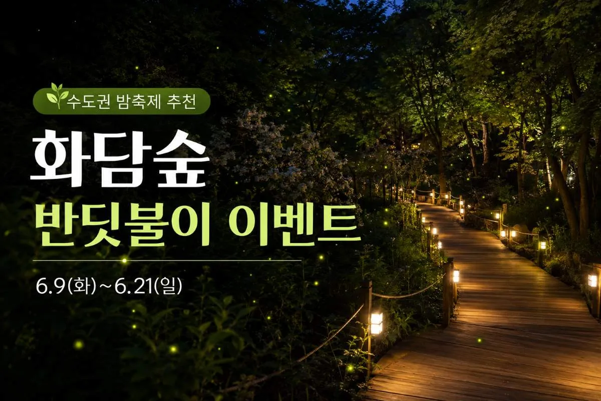Lễ hội đom đóm Hwadam Forest 2026: Trải nghiệm ngắm đom đóm giữa rừng đêm gần Seoul đang gây sốt